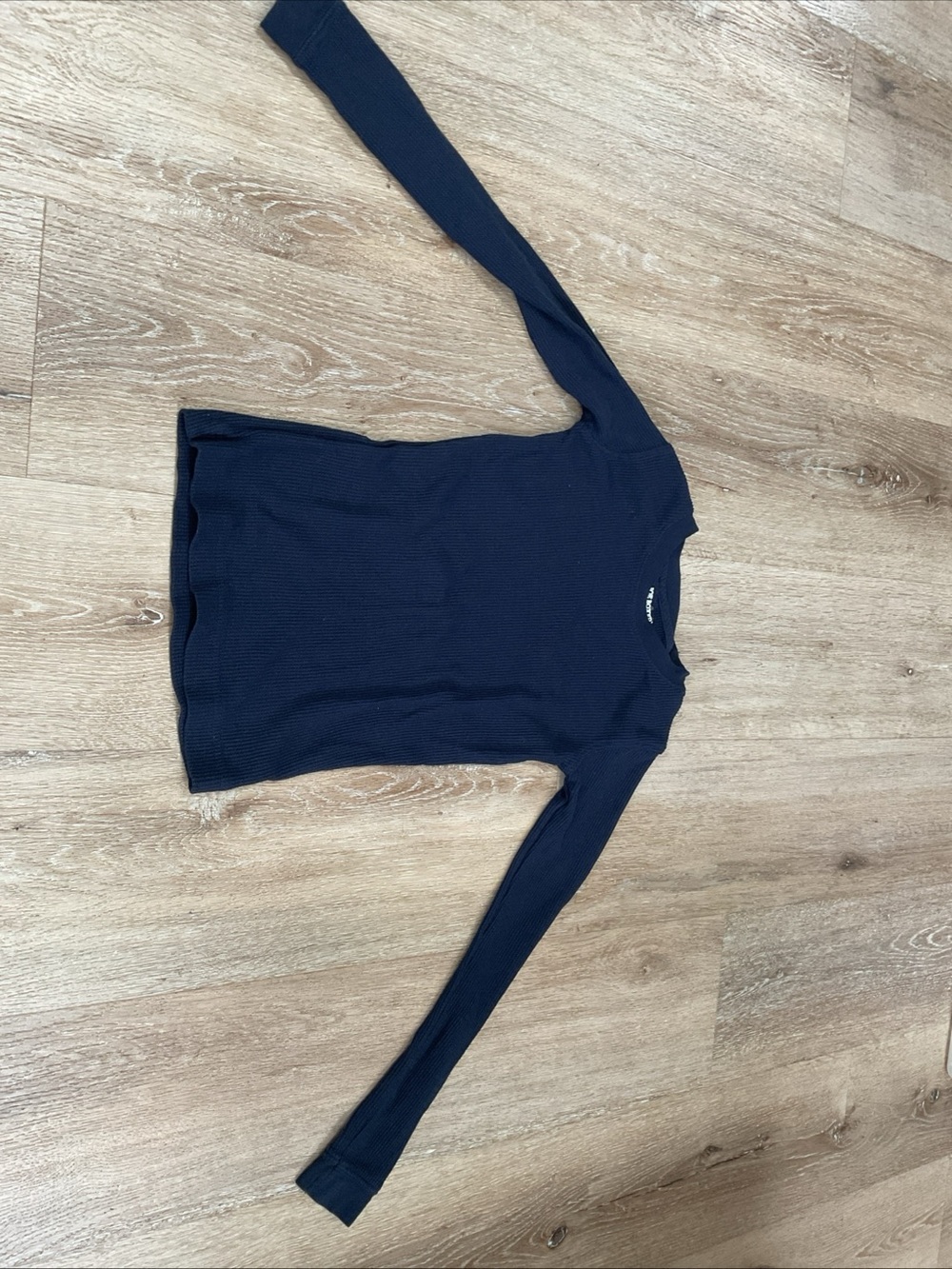 Joe Boxer - Navy Waffle-Knit Crew Long Sleeve - Boys Size 10